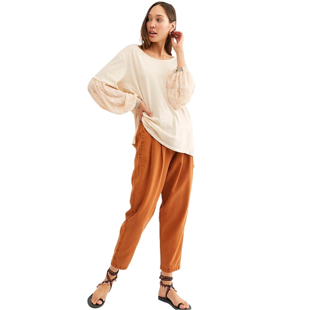 Free People Jade Long Sleeve Top M Ecru